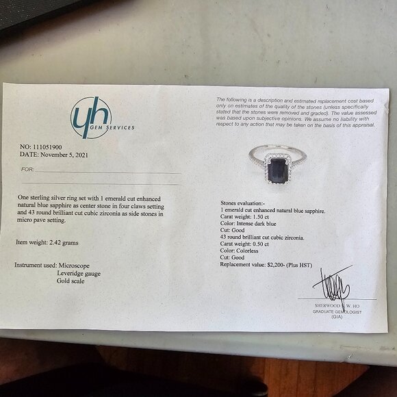 1.5 CT Sapphire ring - Picture 4 of 7